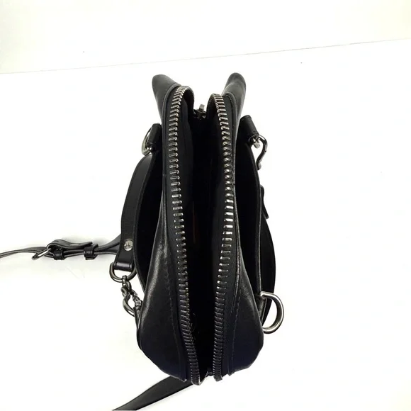 IL Bisonte‎ Crossbody Saddle Bag Black Italian Leather Handbag Purse Made Italy - Picture 9 of 16